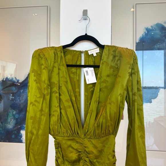 Ronny Kobo Michelle Ruched Satin Jacquard Mini Dress - Picture 3 of 6